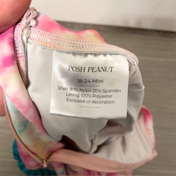 Posh Peanut Joplin Long Sleeve Ruffled Rash Guard Swimsuit 18-24 Months - Picture 15 of 16